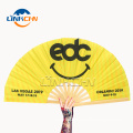 Custom logo rainbow large folding hand fan